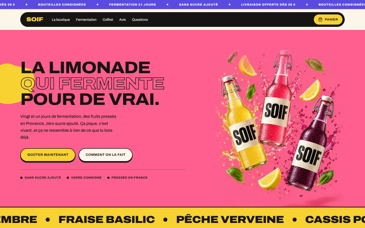 Haut de page de SOIF
